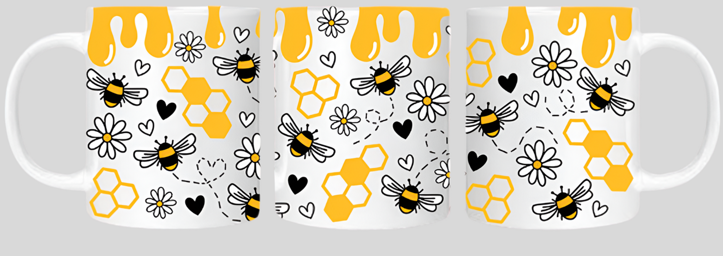 Bee happy 11oz mug