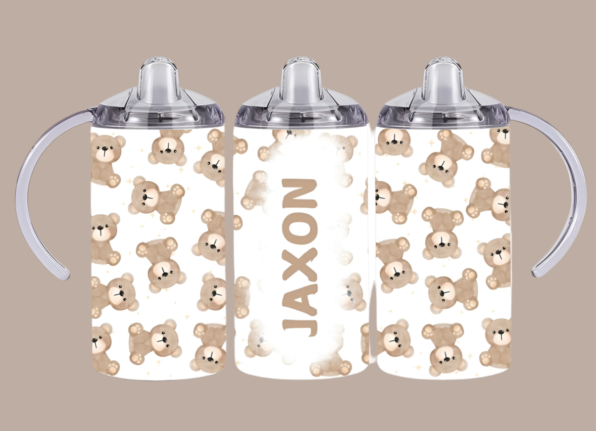 Teddy bear Sippy Cup, Personalised with name