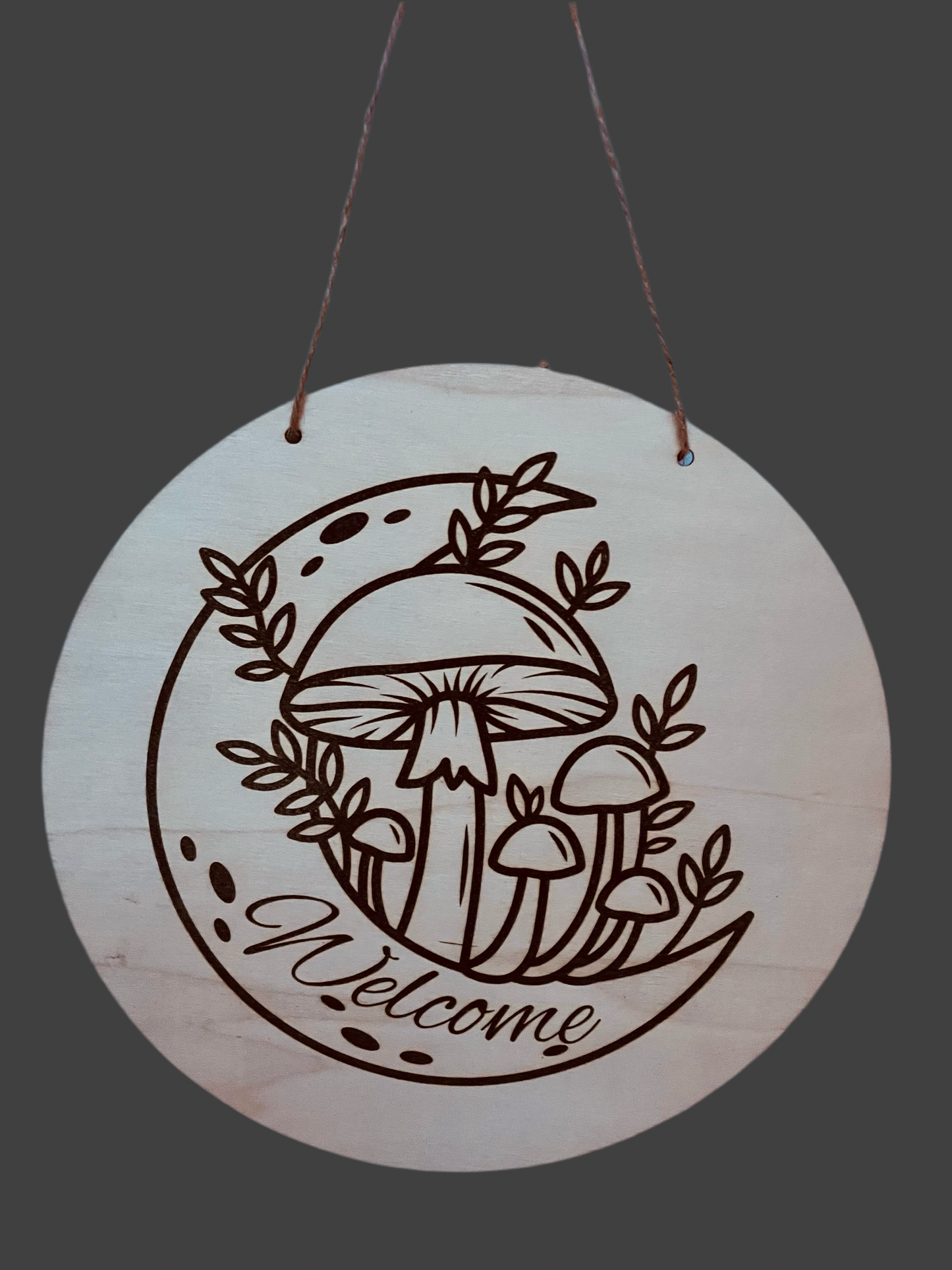 Mushroom & Moon welcome sign home accessories witch gift
