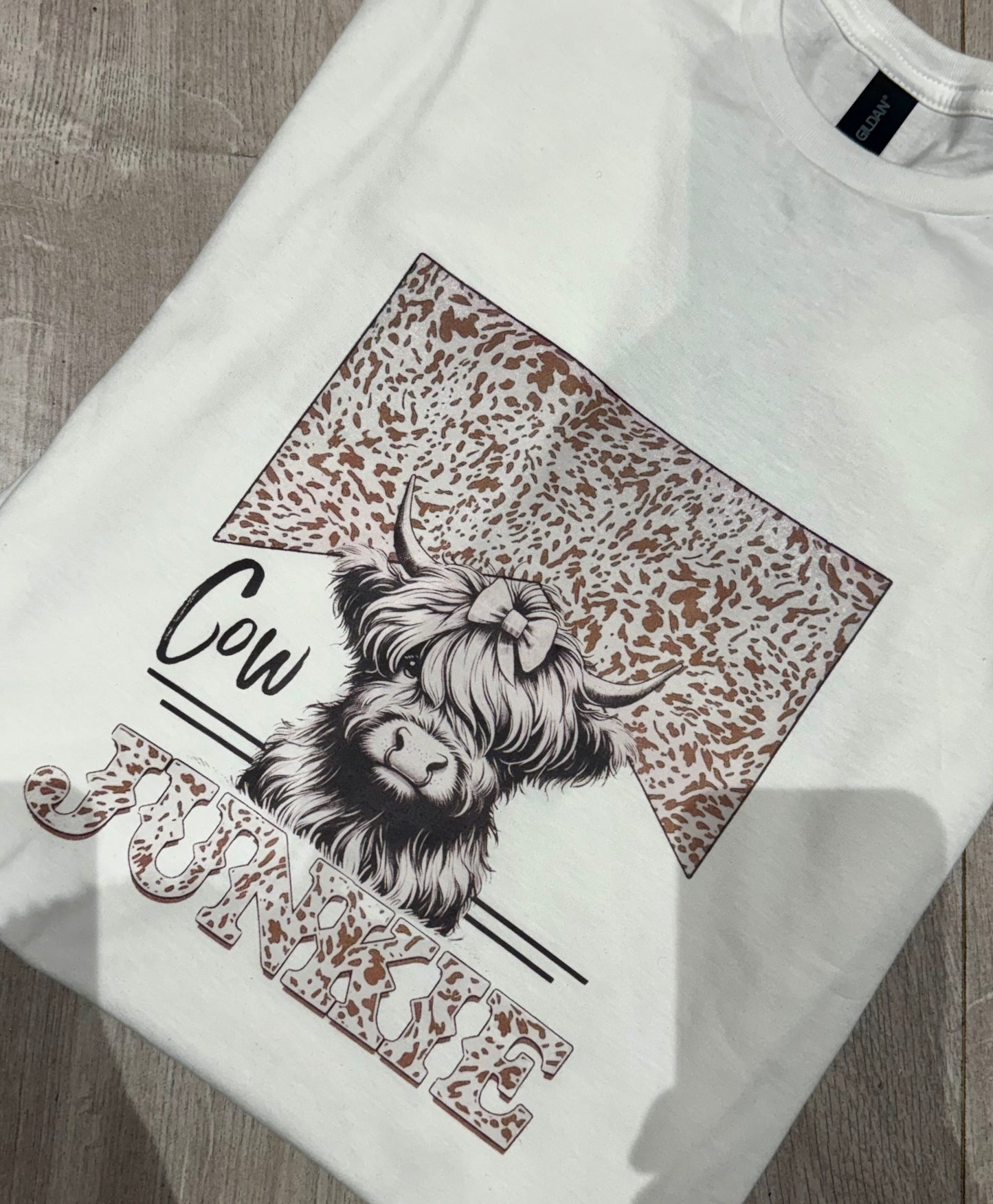 Cow junkie t-shirt adult clothing