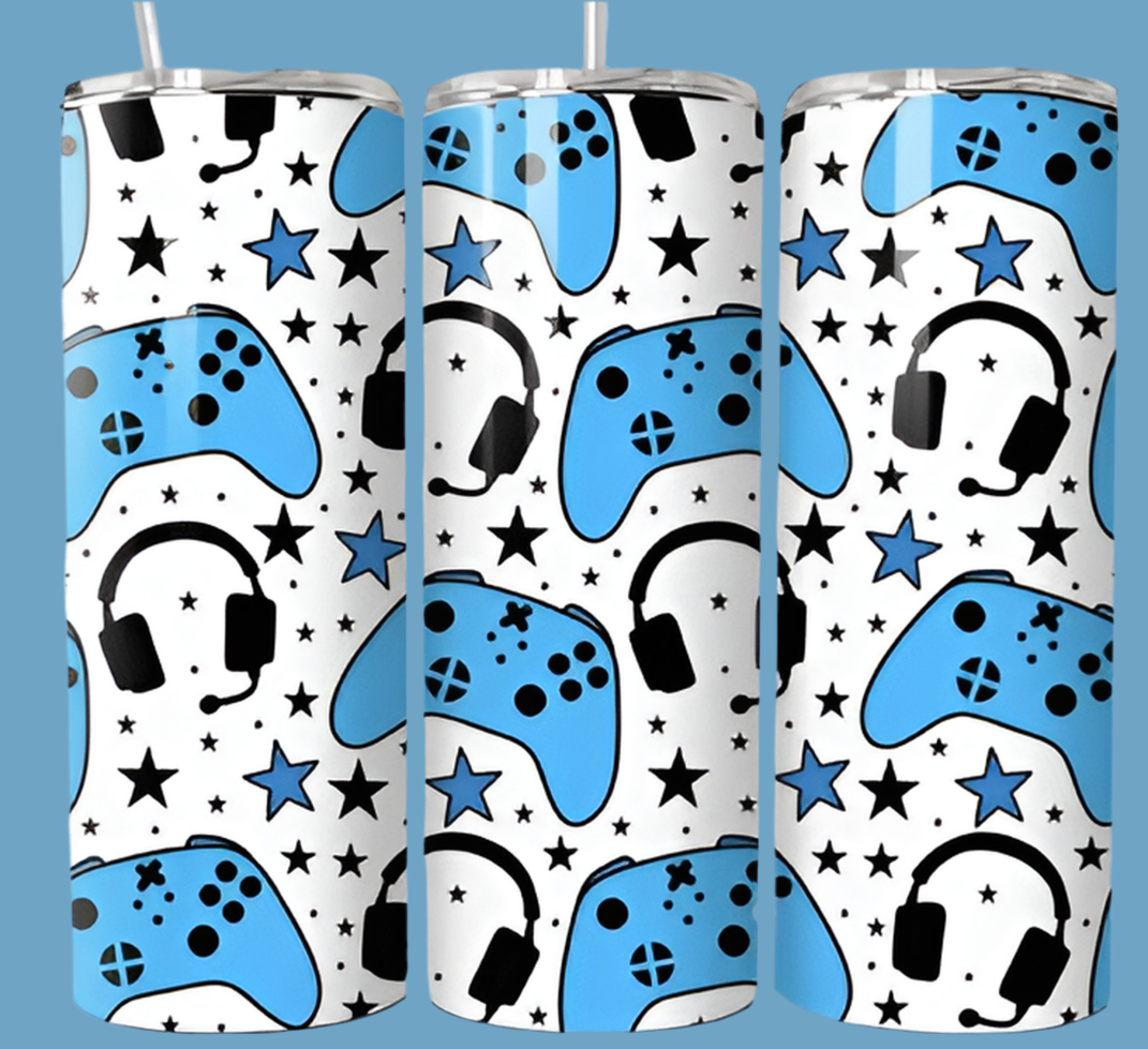 Gamer, 20oz tumbler with lid & straw straight