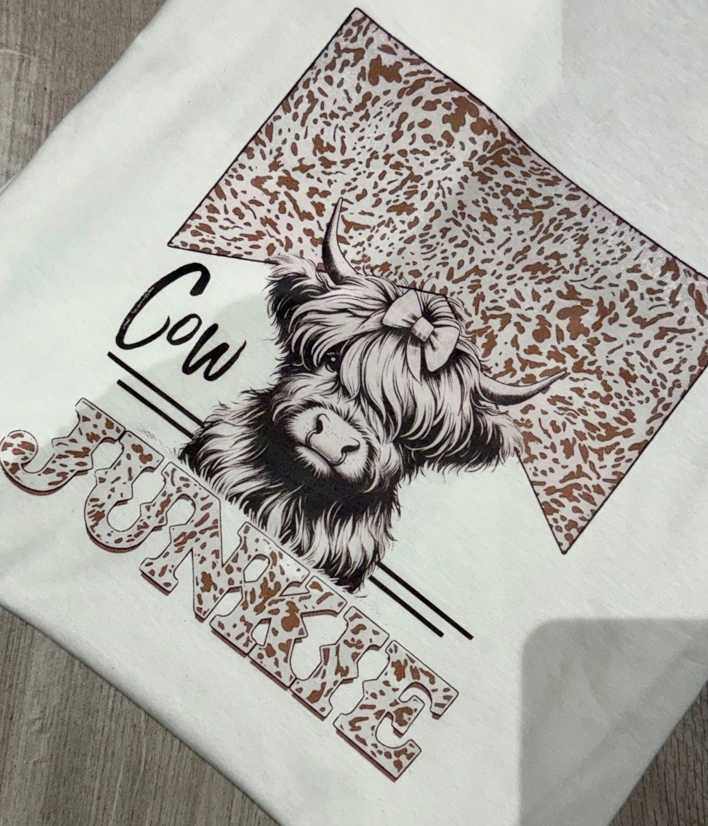 Cow junkie t-shirt adult clothing