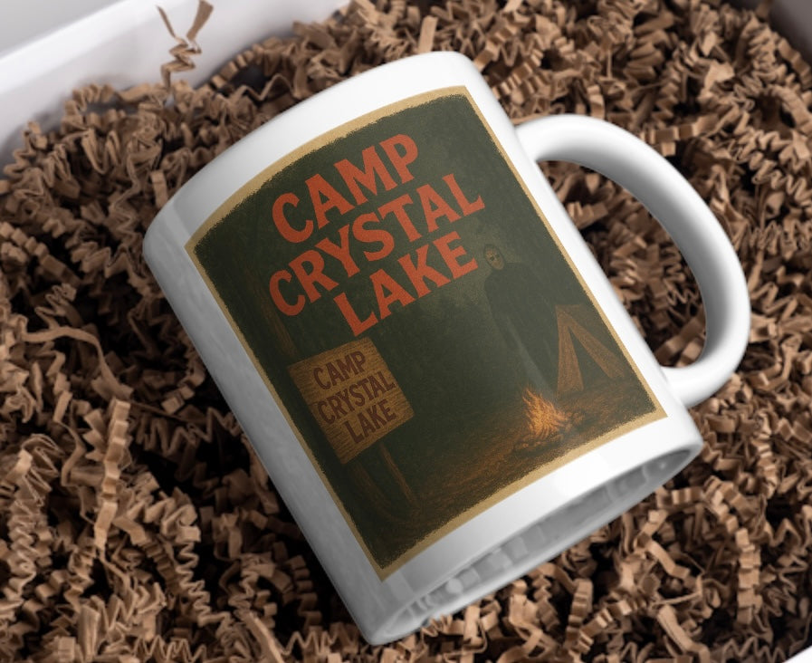Crystal lake halloween mug