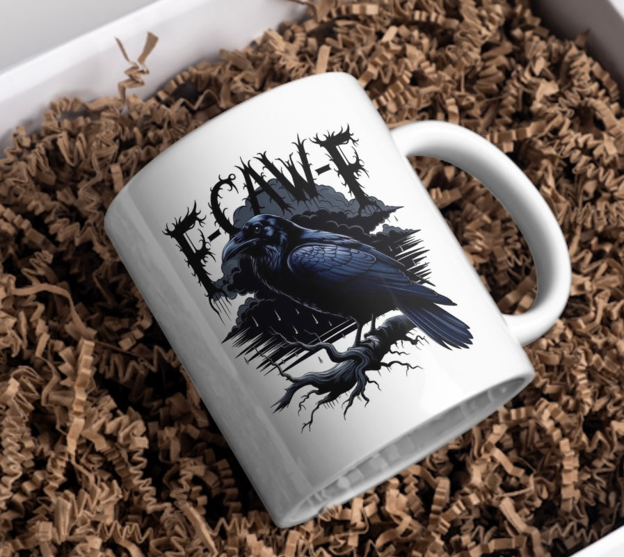 F-CAW-F crow witchy mug