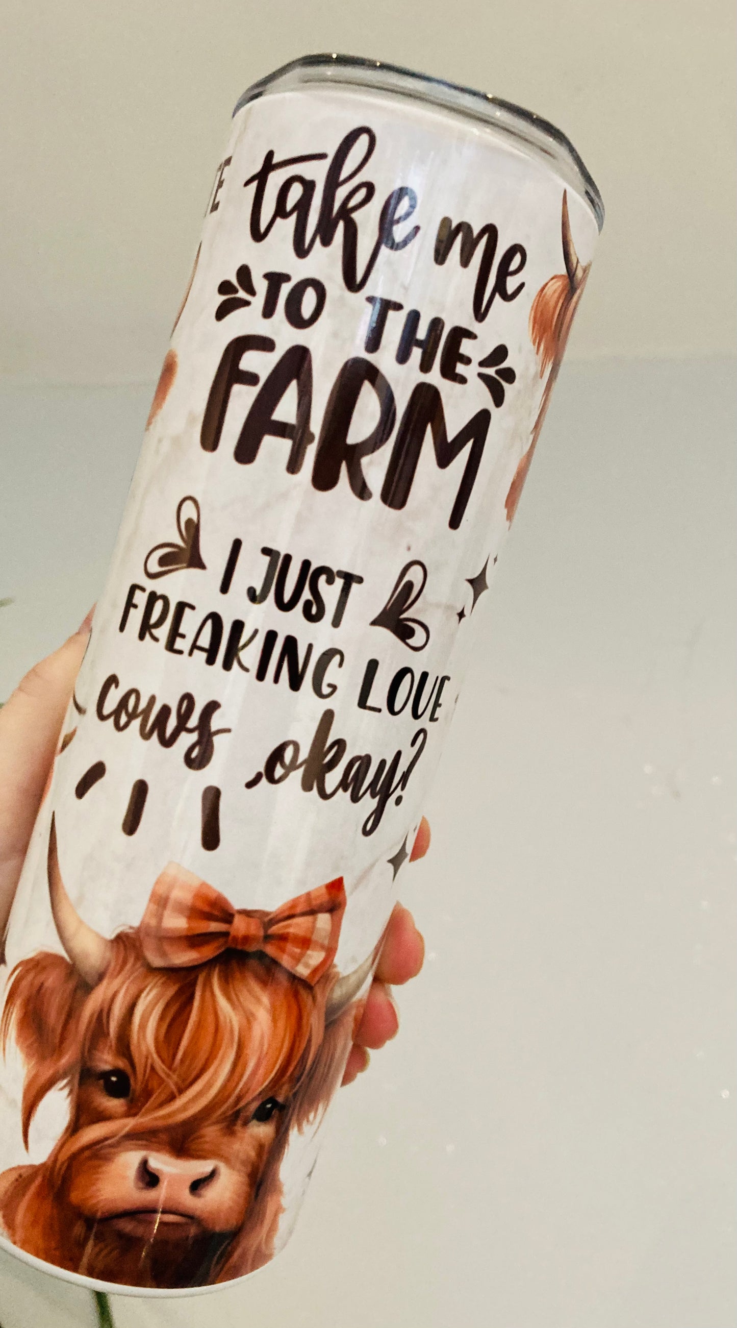 Cows- Animal 20oz tumbler with lid & straw, straight