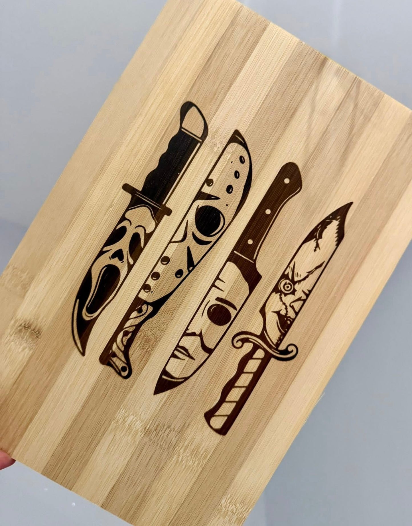 Halloween, horror bamboo chopping board, home accessories 20x28x1cm