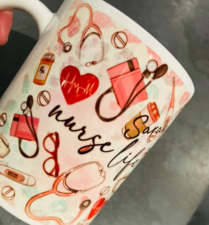 Nurse personalised mug- Nurse life- 11oz Nurse gift