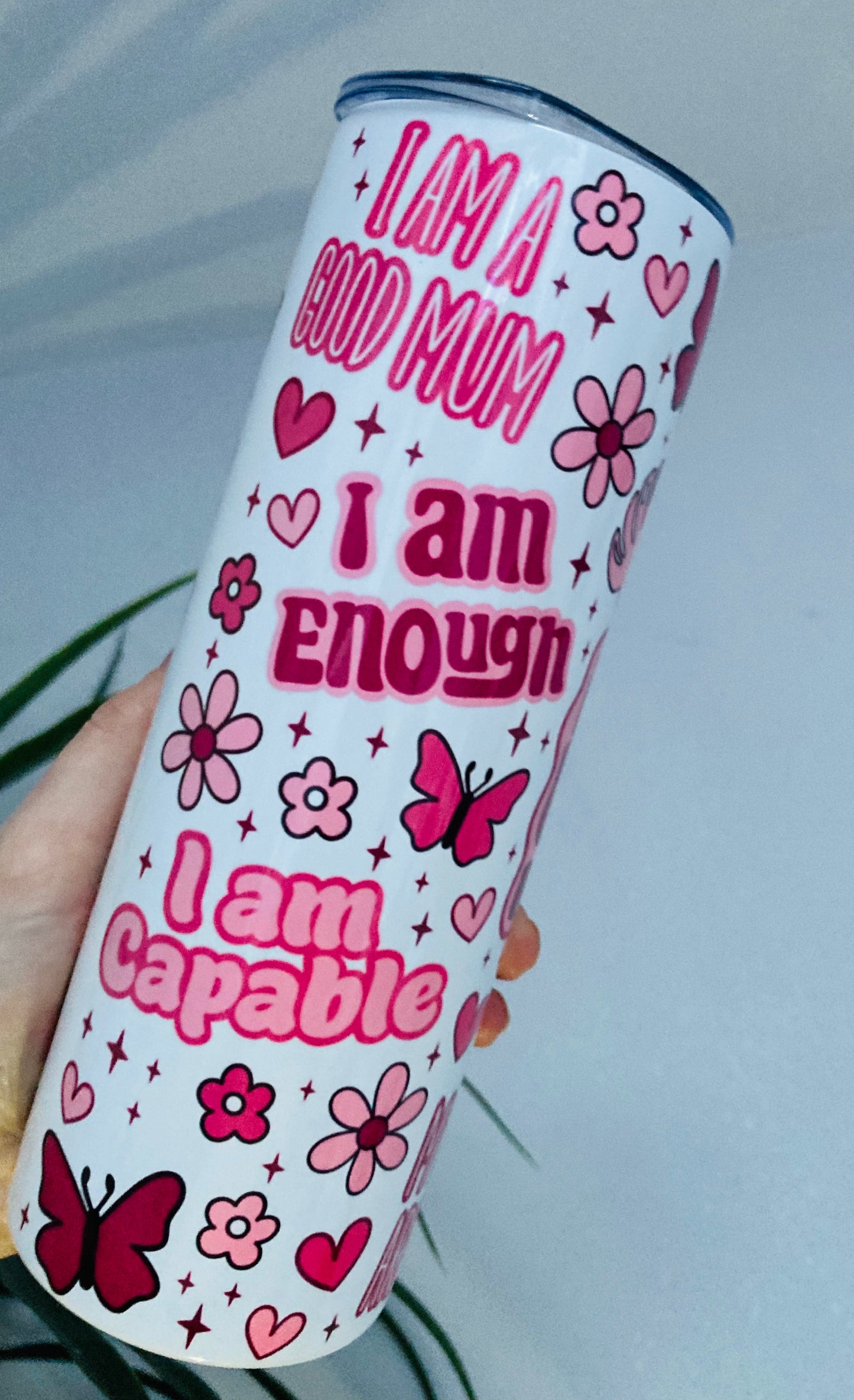 Mums daily reminders 20oz tumbler with lid & straw, straight