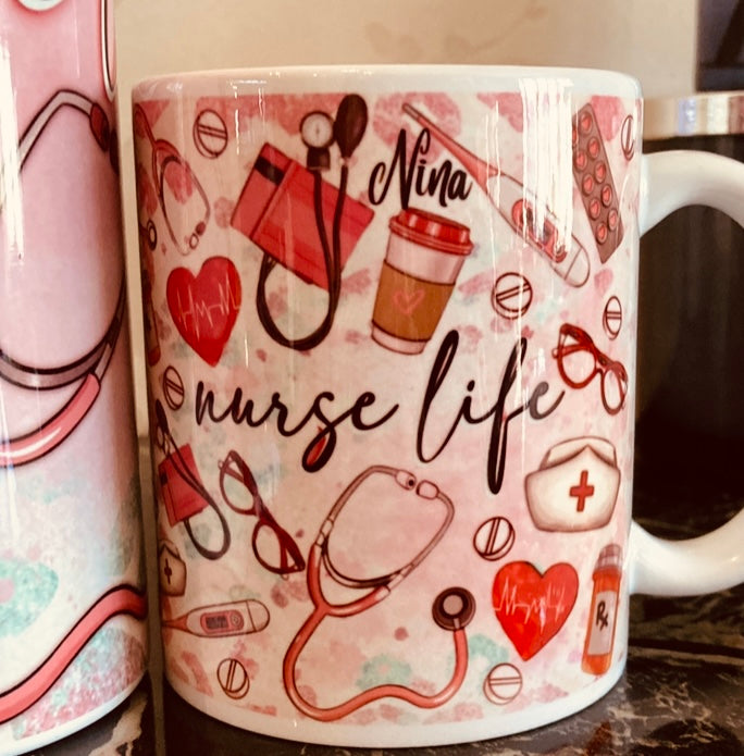 Nurse personalised mug- Nurse life- 11oz Nurse gift