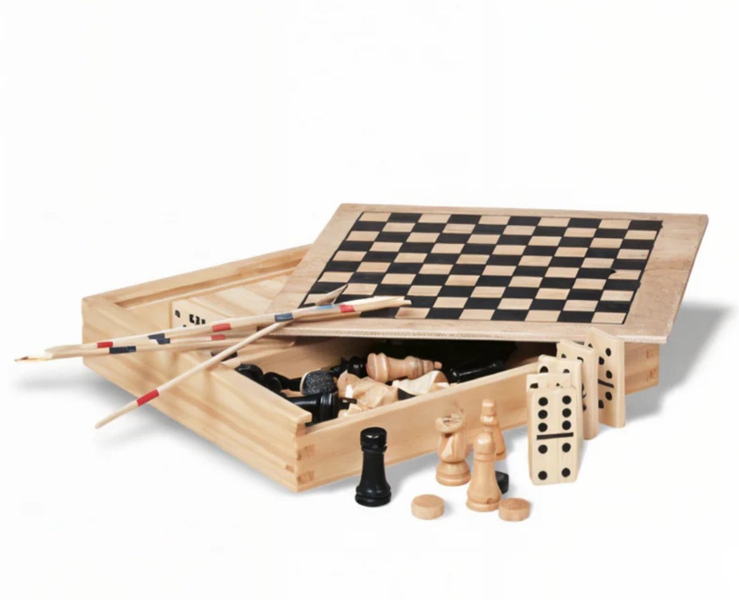 Chess/draughts laser engraved personlaised set christmas