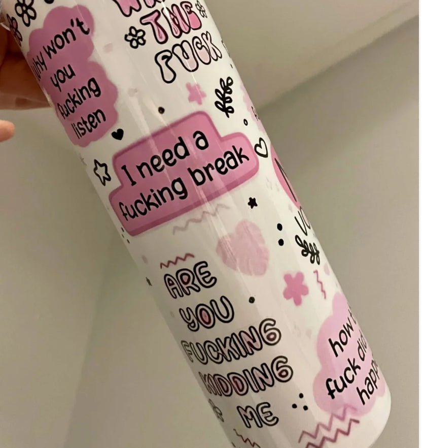 Mum vocab 20oz tumbler with lid & straw straight