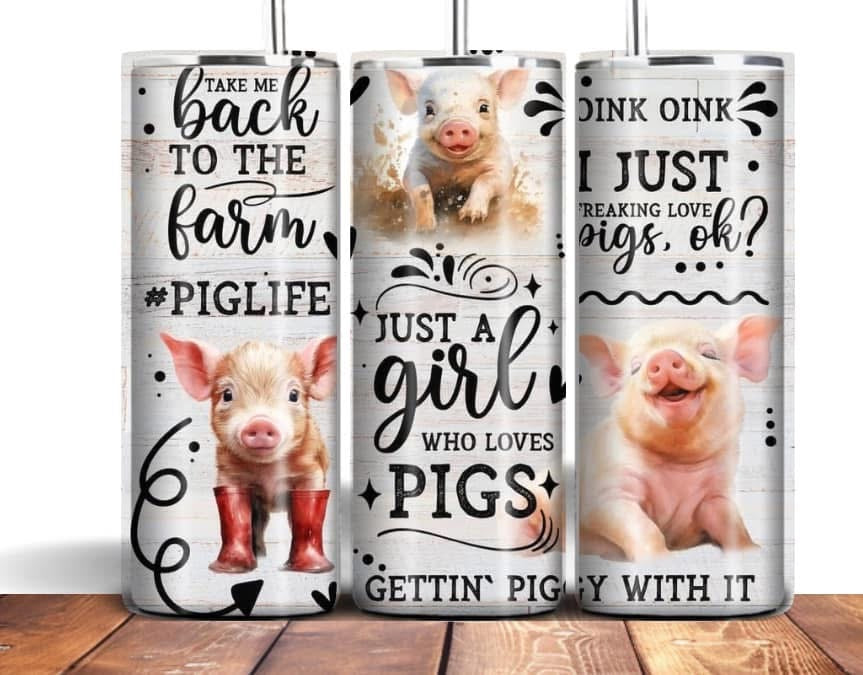 Just a girl who loves pigs 20z tumbler with lid & straw straight, pets