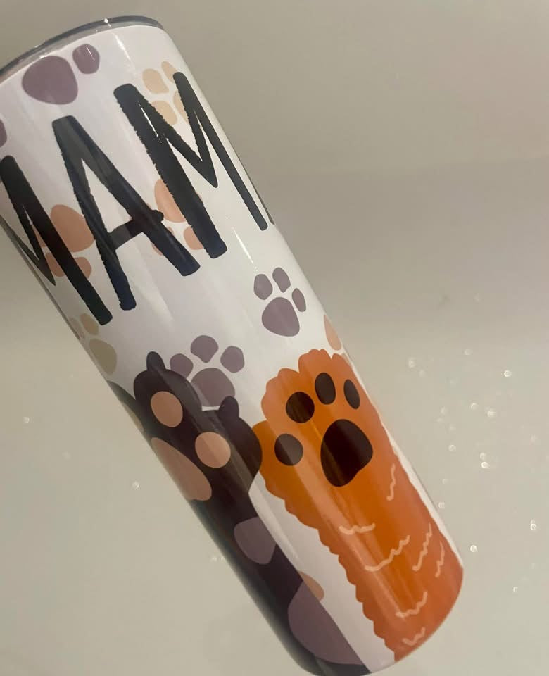 Cat Mama 20oz stainless steel tumbler animal lover, straight