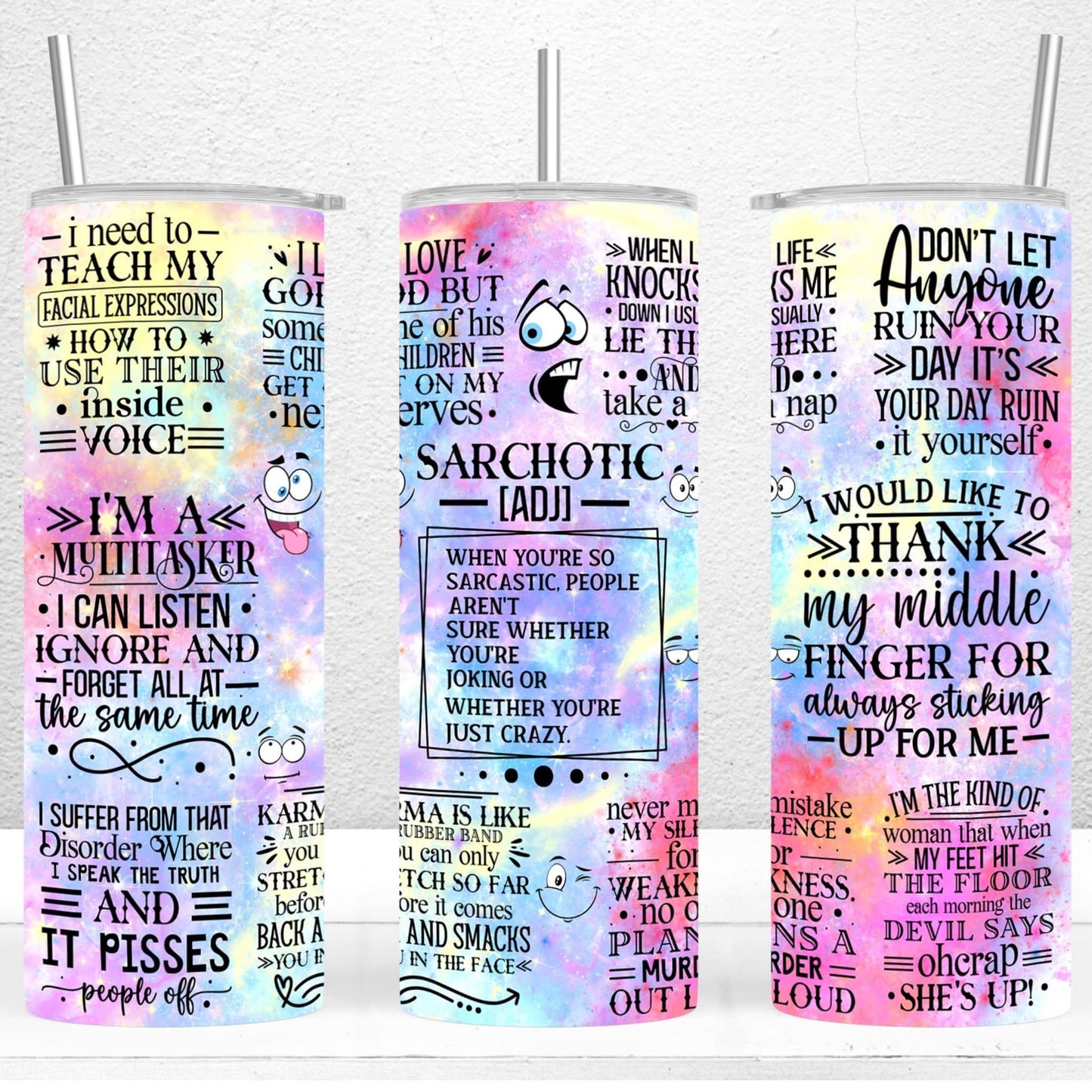 Satchotic funny sarcasm 20oz tumbler, straight