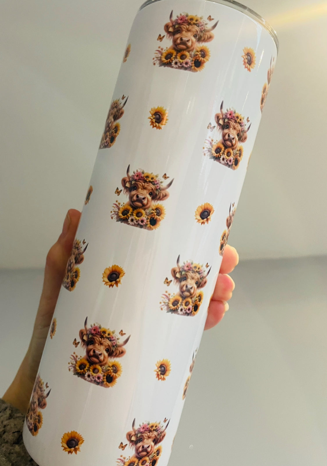 20oz highland cow speaker tumbler straight