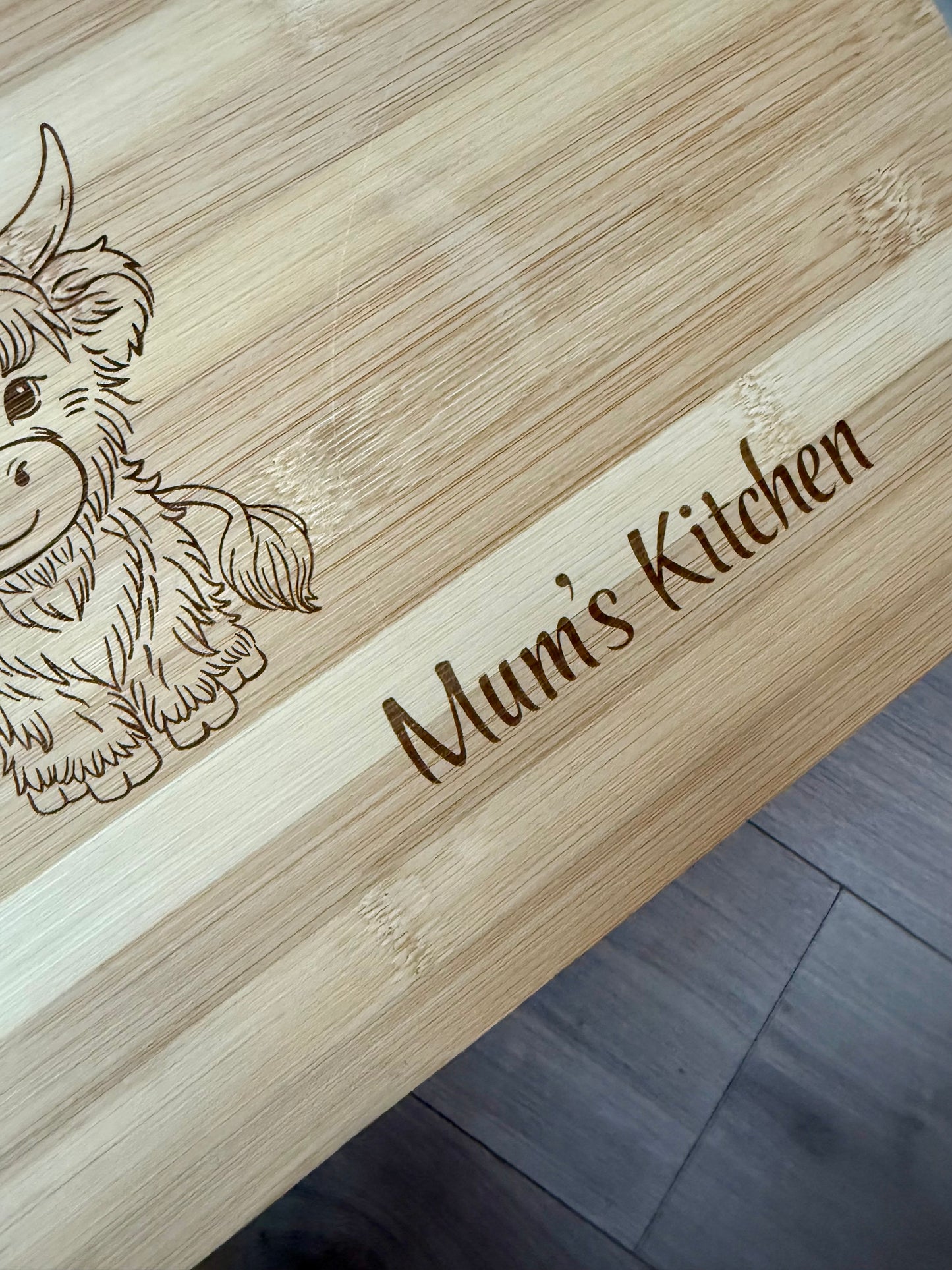 Laser engraved bamboo chopping board, cut my food into pieces funny quote, kitchen accessories mother’s day