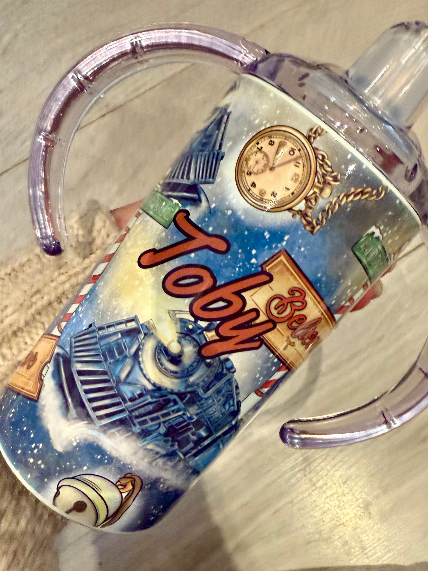 Christmas train sippy Cup/Mini tumbler