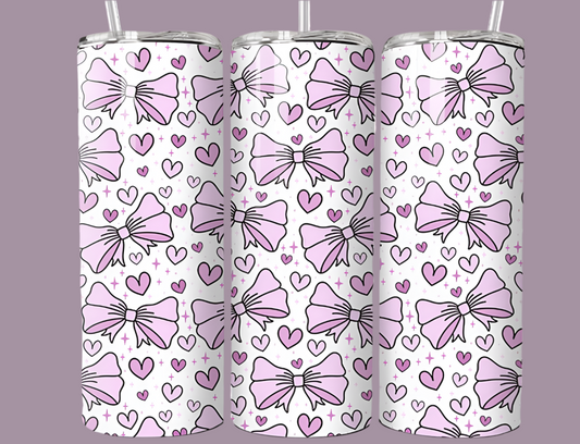 Bows, 20oz tumbler with lid & straw straight