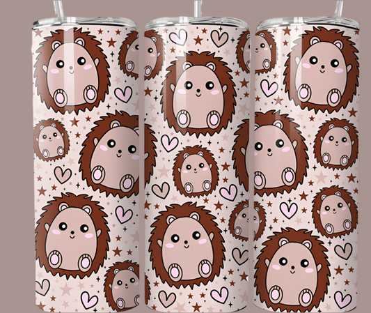 Hedgehog, 20oz tumbler with lid & straw straight