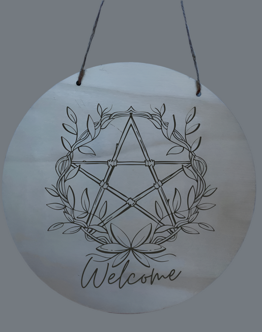Pentagram welcome sign home accessories witch gift