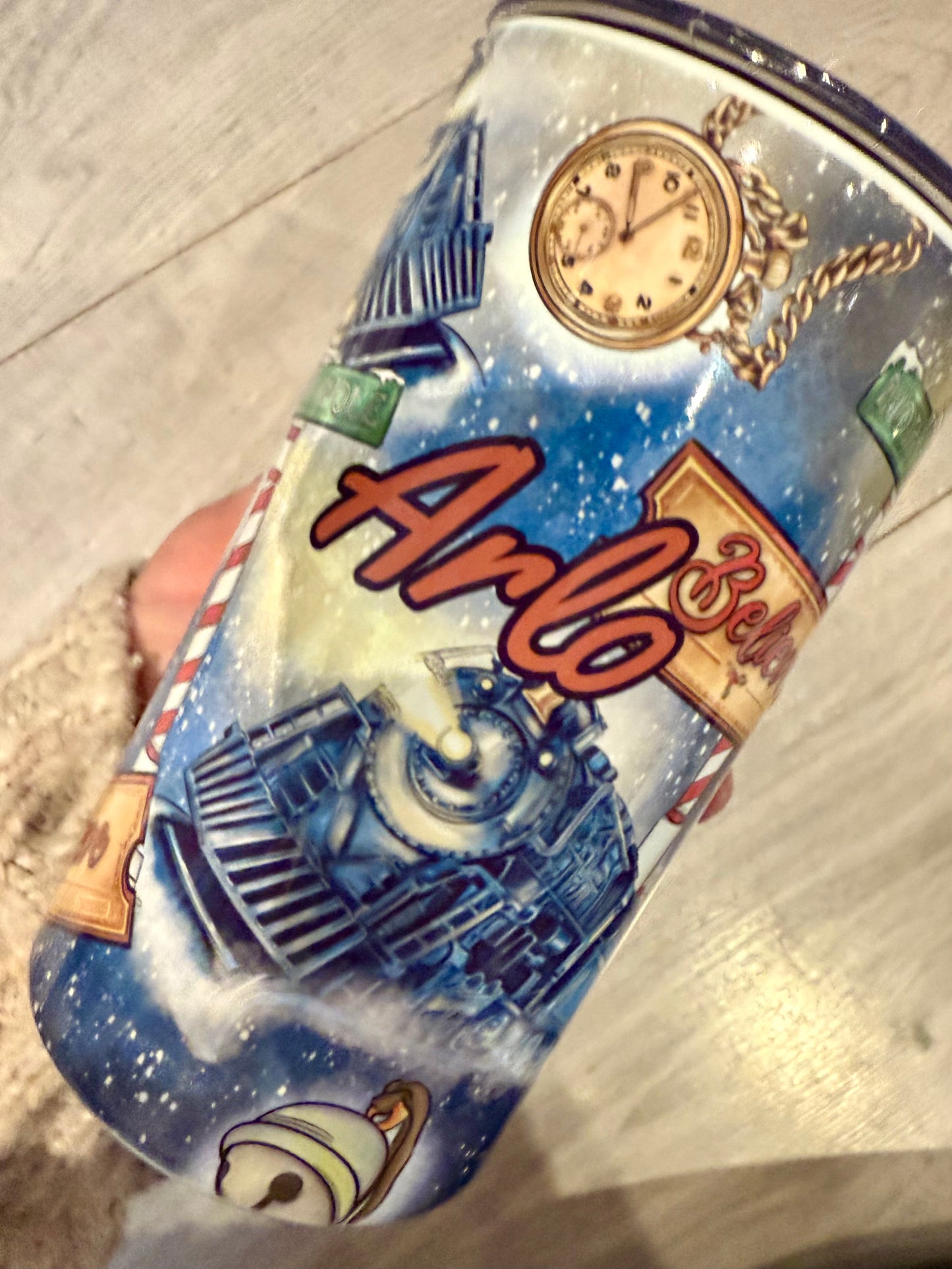 Christmas train sippy Cup/Mini tumbler