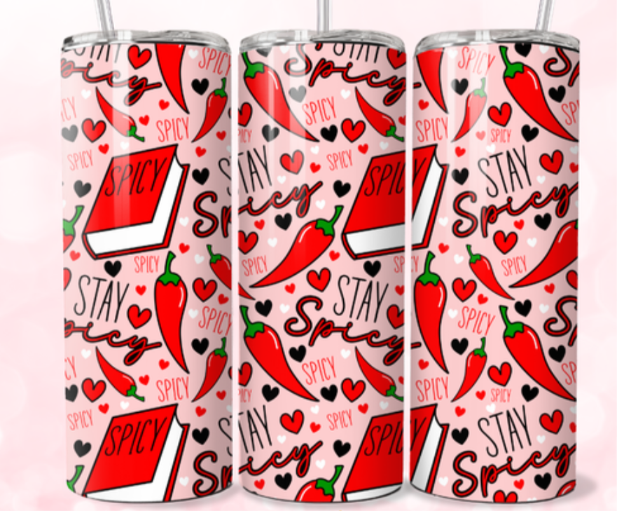 Stay Spicy, 20oz tumbler with lid & straw straight