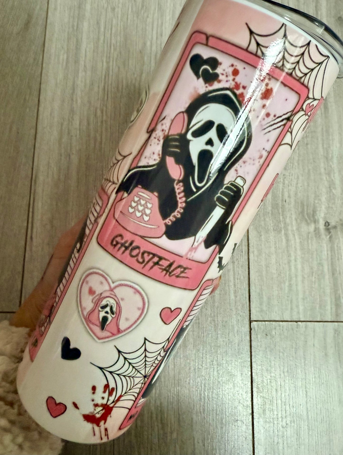 Pink Horror 20oz tumbler straight