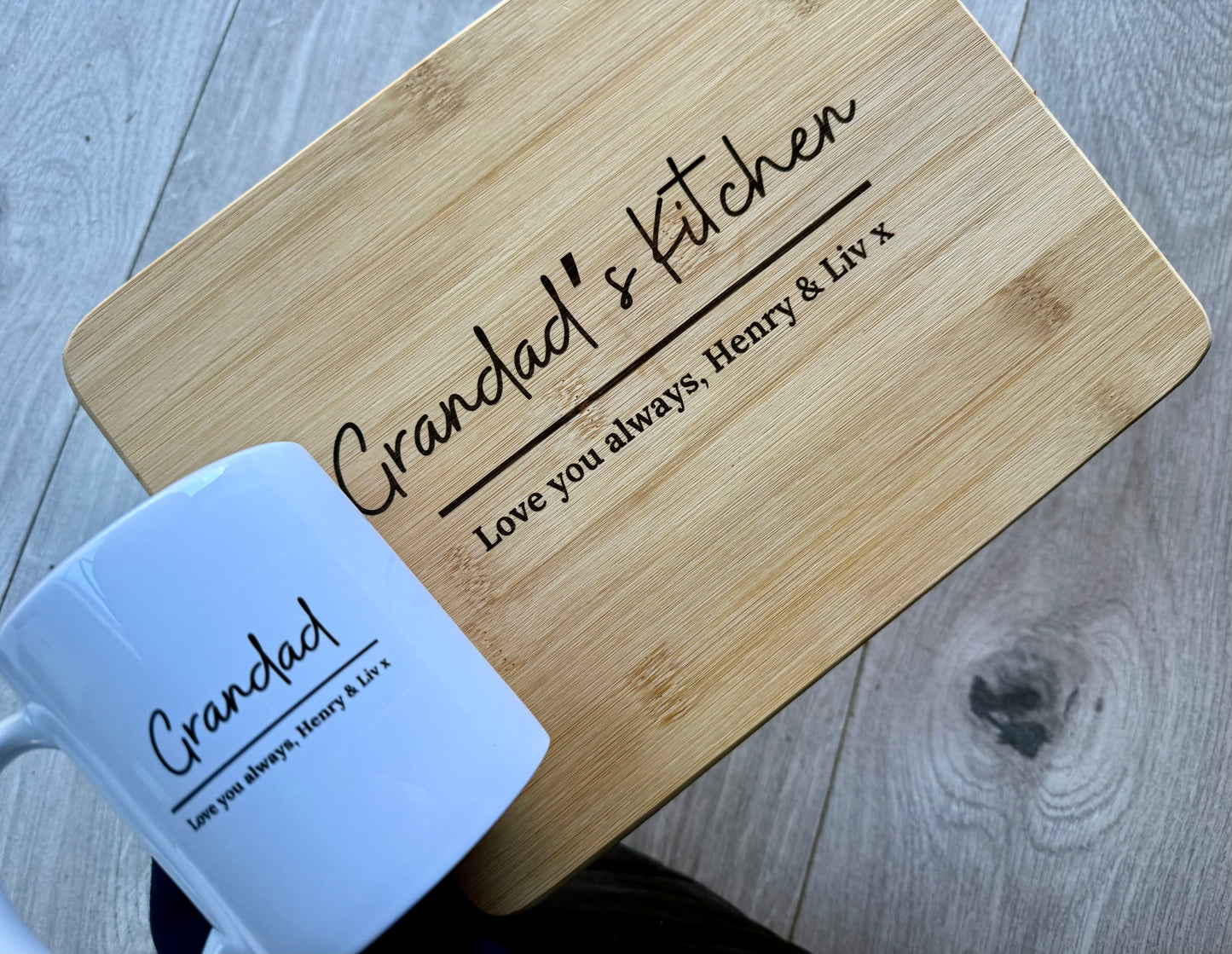 Chopping board & Mug Personalised sets, home accessories, christmas