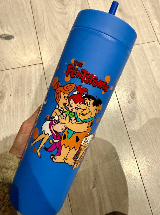 Straight cold cup with lid and straw Clearance