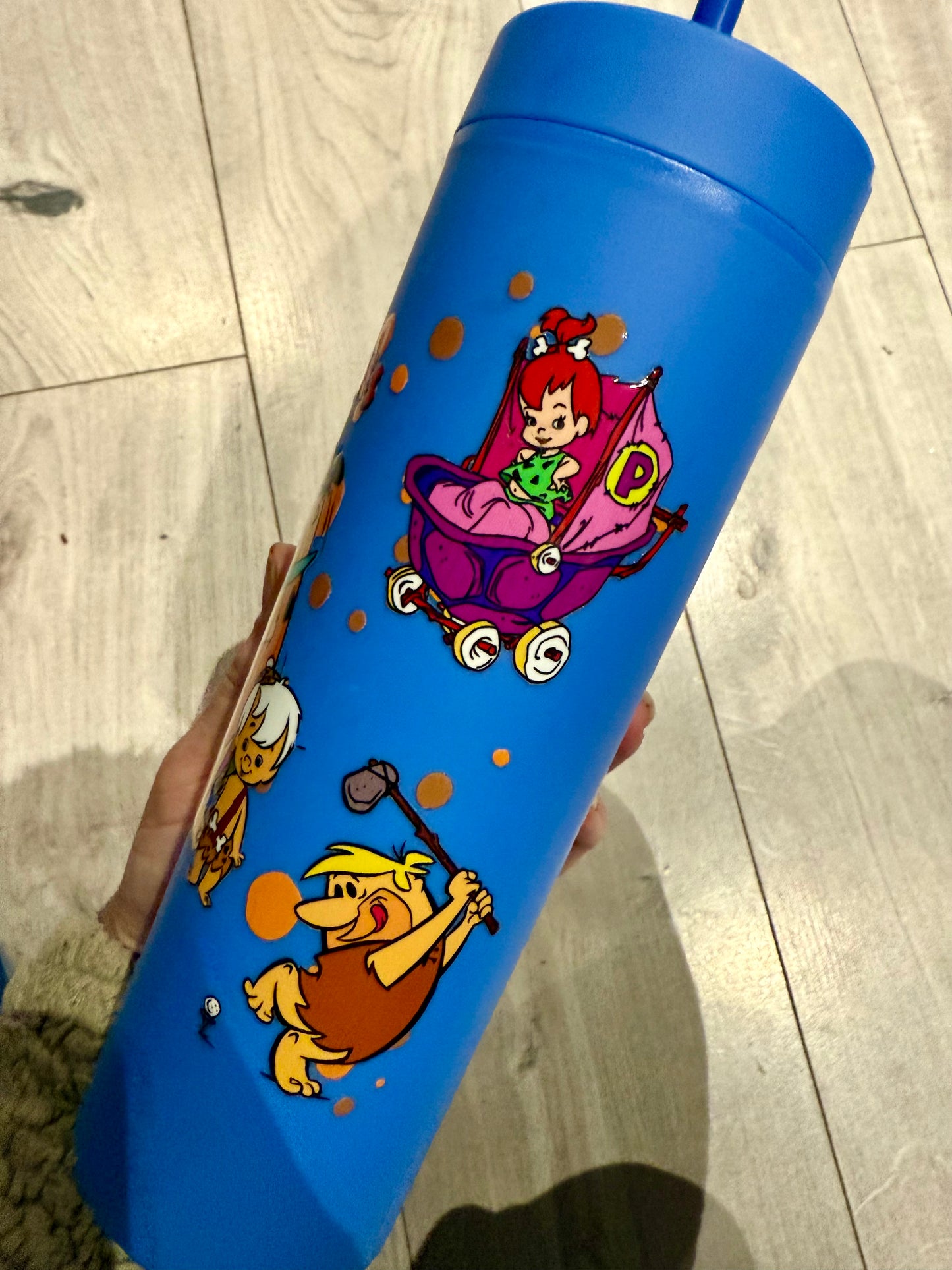 Straight cold cup with lid and straw Clearance