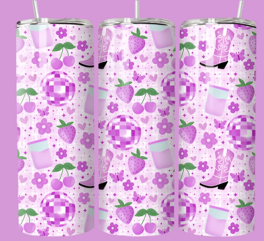 Cowboy boots, 20oz tumbler with lid & straw straight