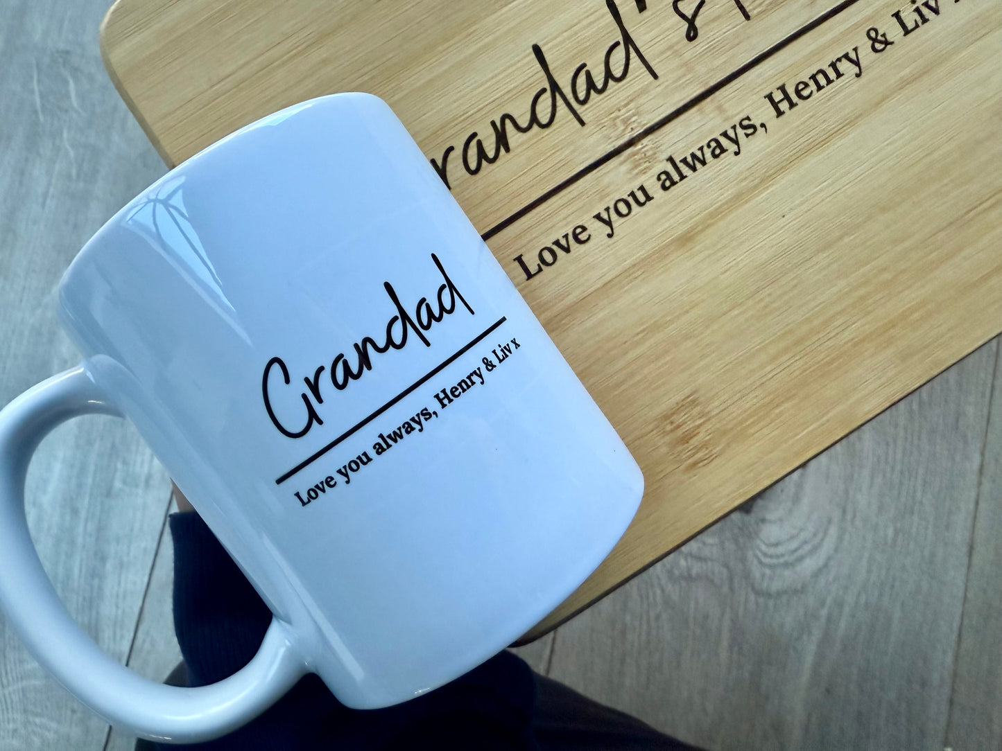 Chopping board & Mug Personalised sets, home accessories, christmas