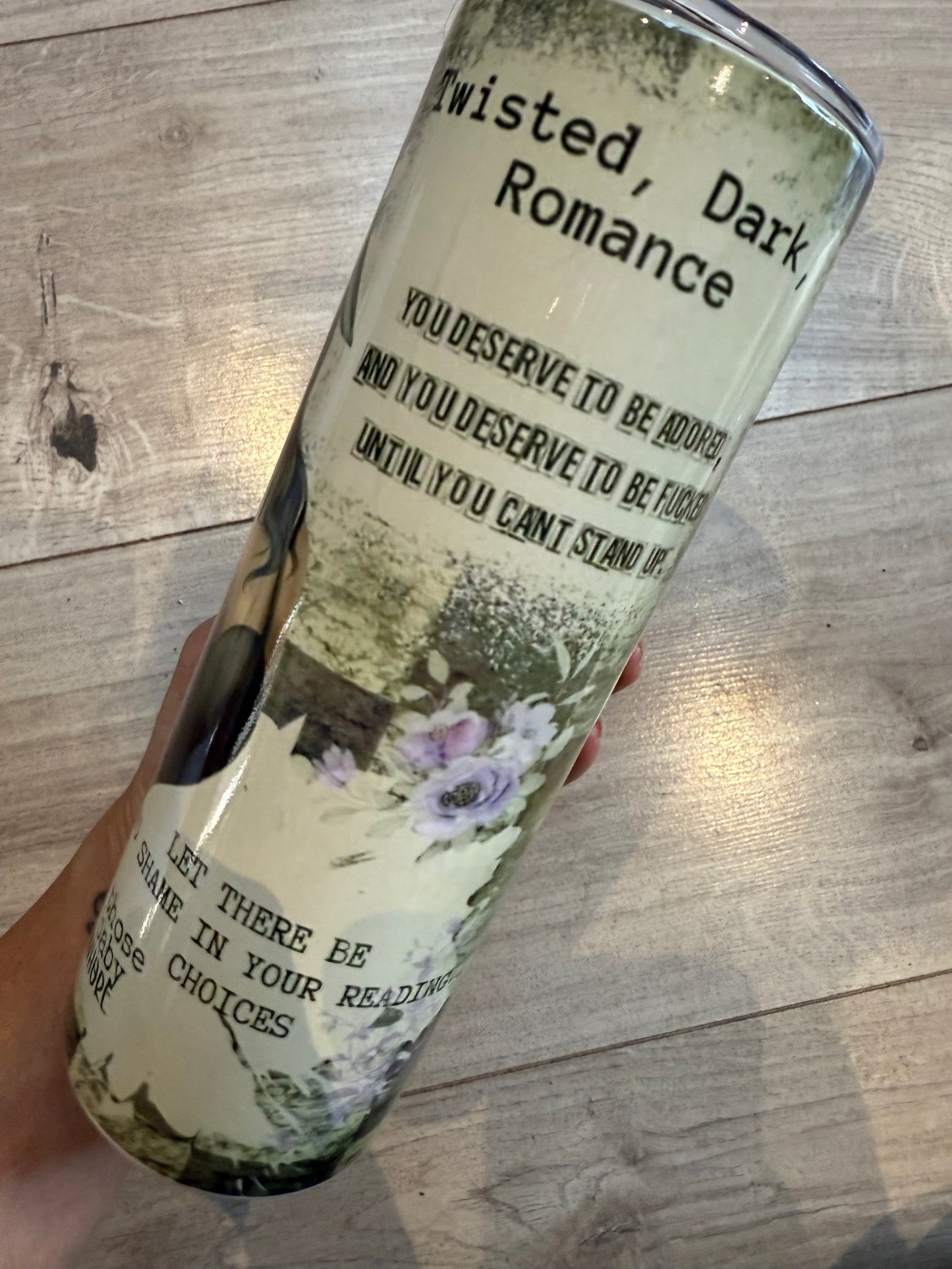 20oz Tumbler with Lid & Straw - Dark Romance Smutty Book Genre - Drinkware, tumblers straight