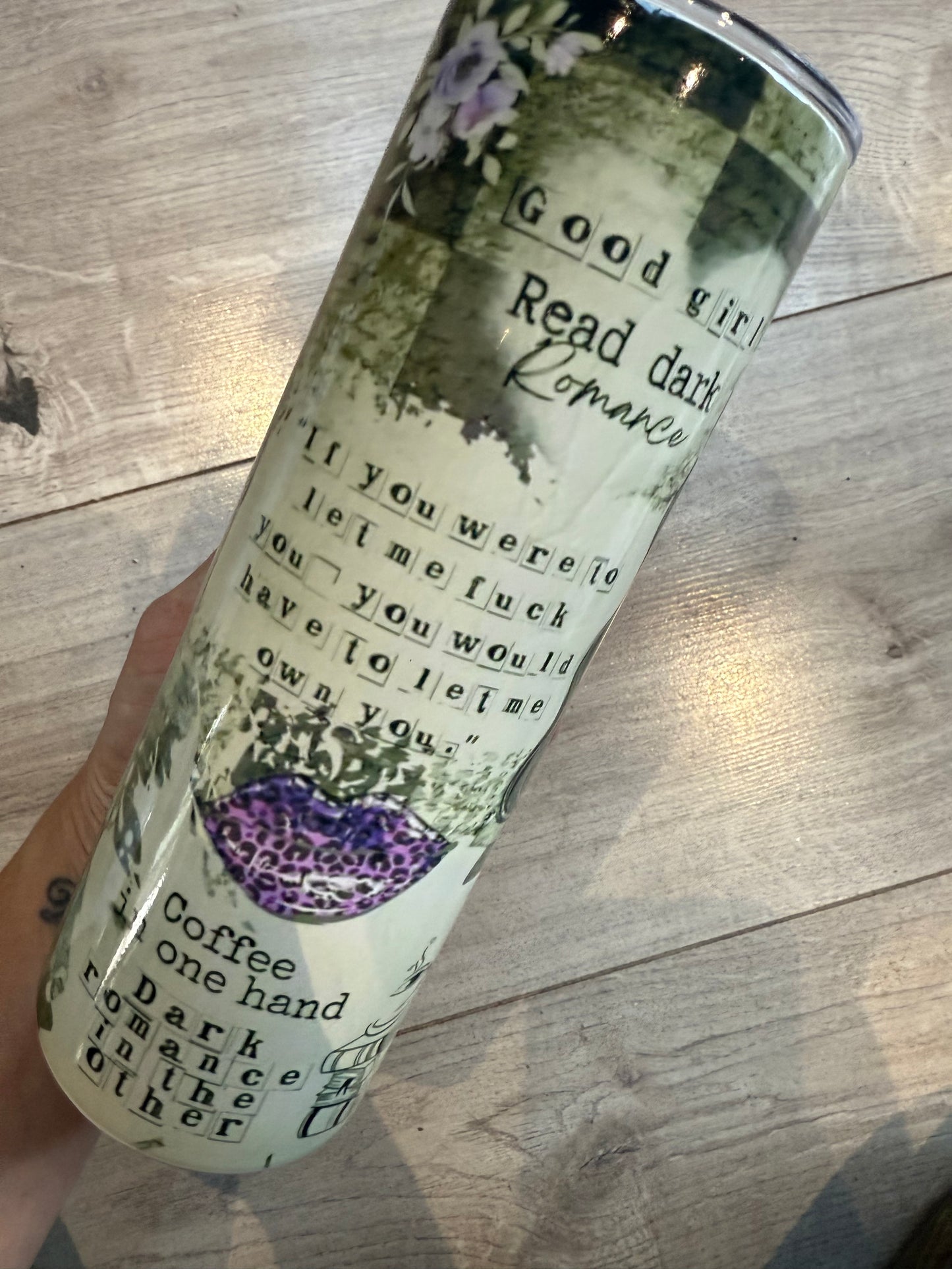 20oz Tumbler with Lid & Straw - Dark Romance Smutty Book Genre - Drinkware, tumblers straight