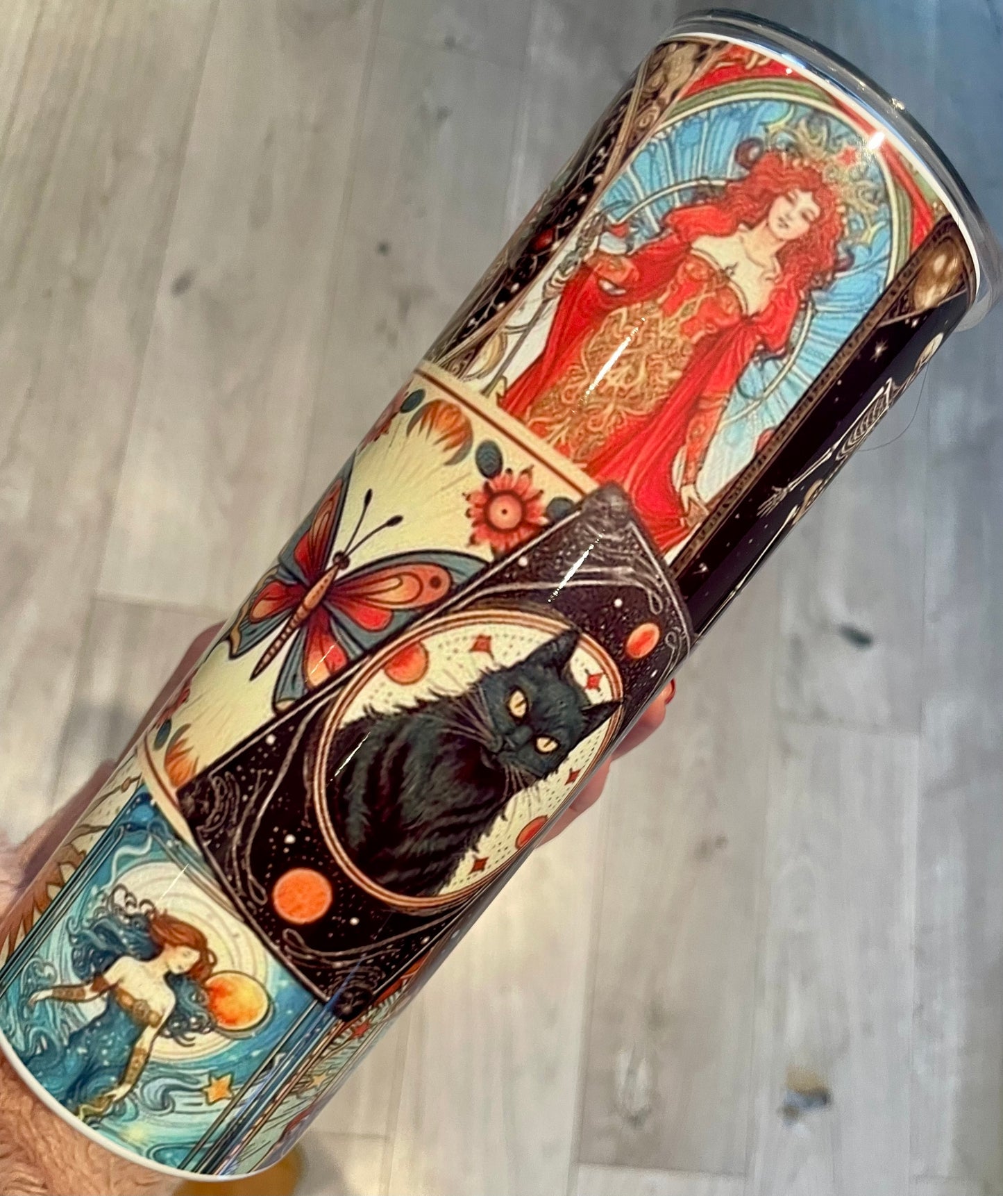Tarot 20oz tumbler with lid and straw straight