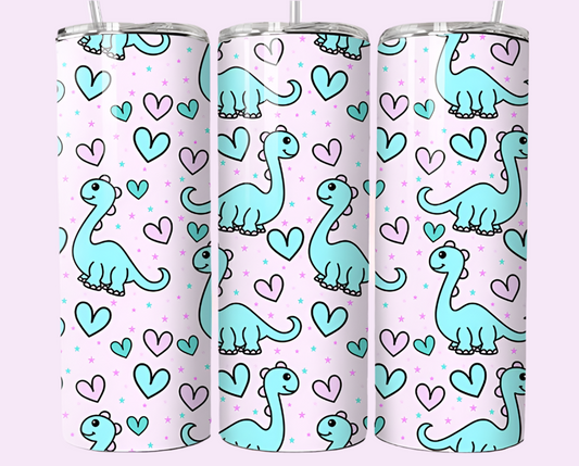 Dinosaur 20oz tumbler with lid & straw straight