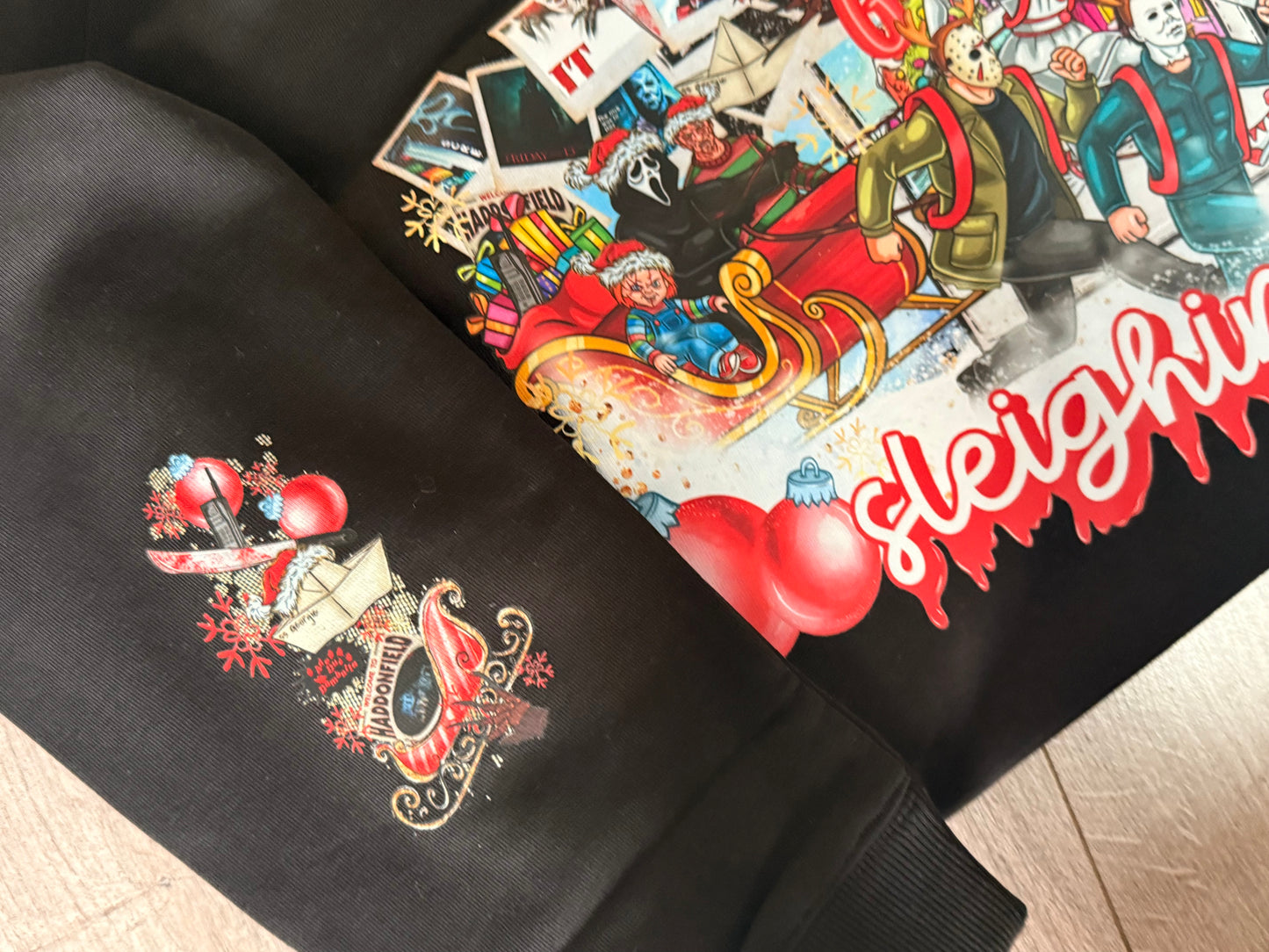 Christmas Jumper LET’S GO SLEIGHING Sweatshirts adult