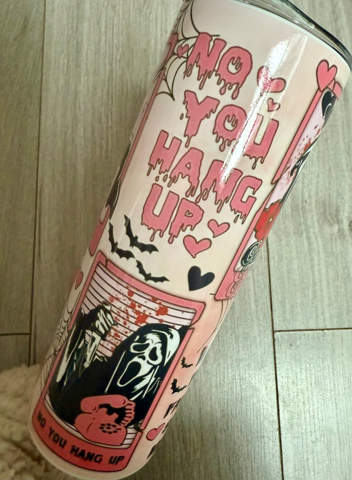 Pink Horror 20oz tumbler straight