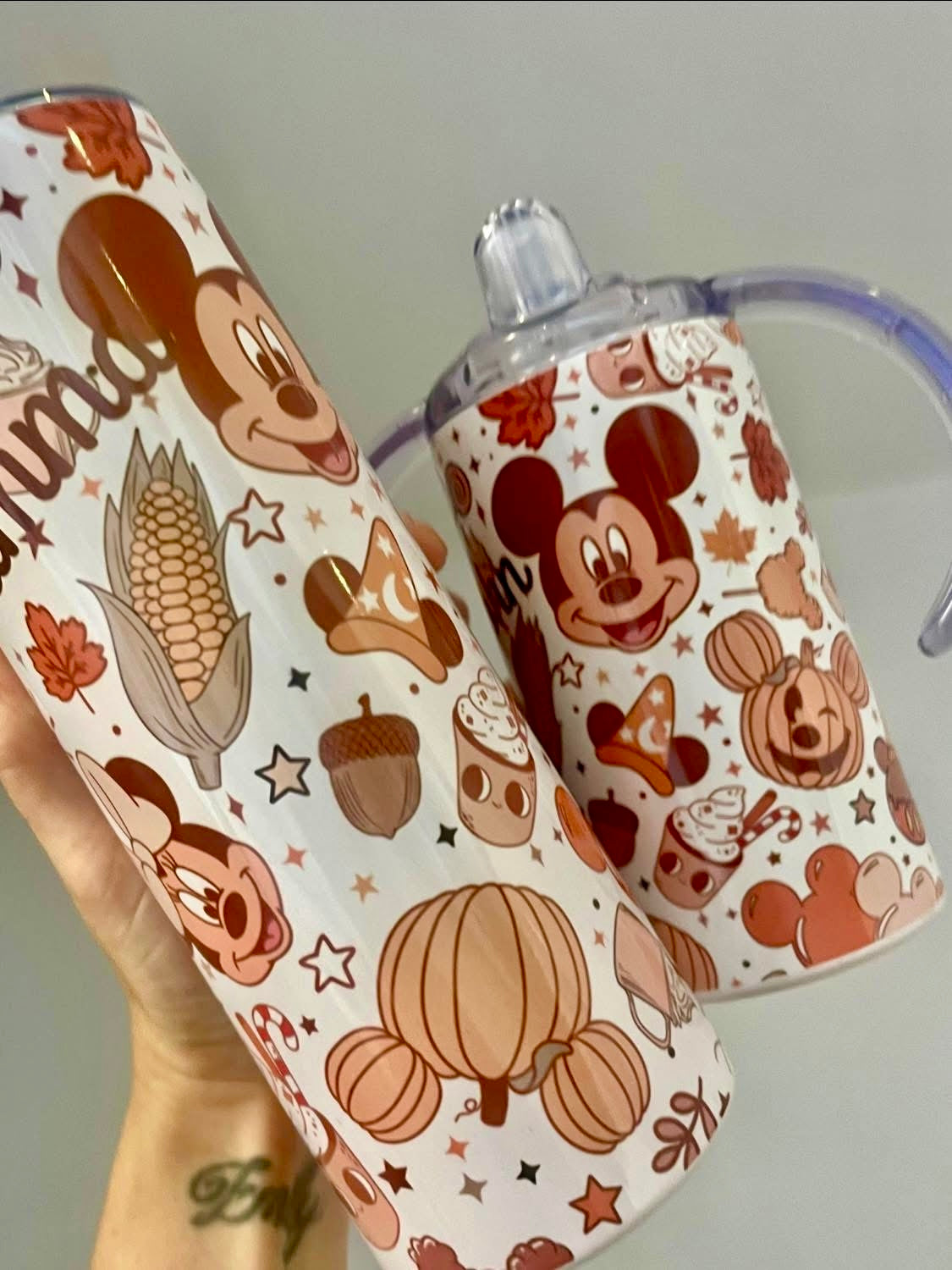 SIPPY CUP, autumn theme comes with two lids
