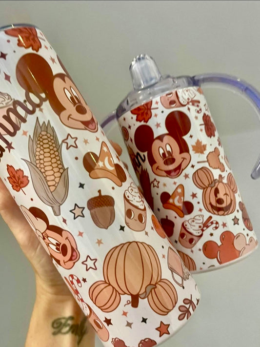 SIPPY CUP, autumn theme comes with two lids