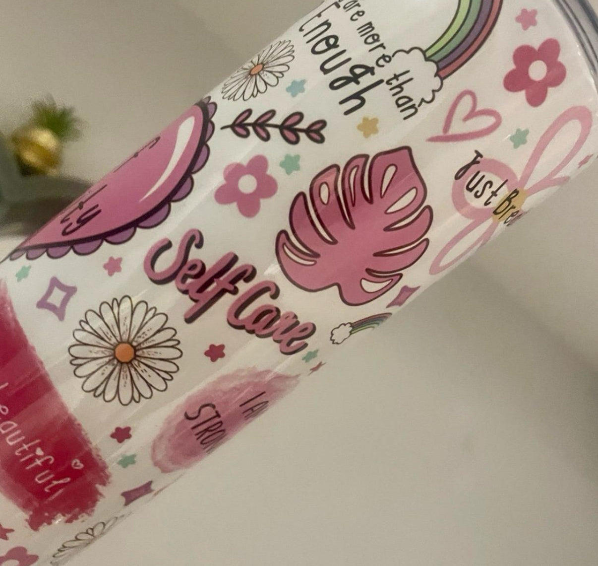 Cup of positivity-20oz tumbler with lid & straw-Positive vibes-Self Love straight