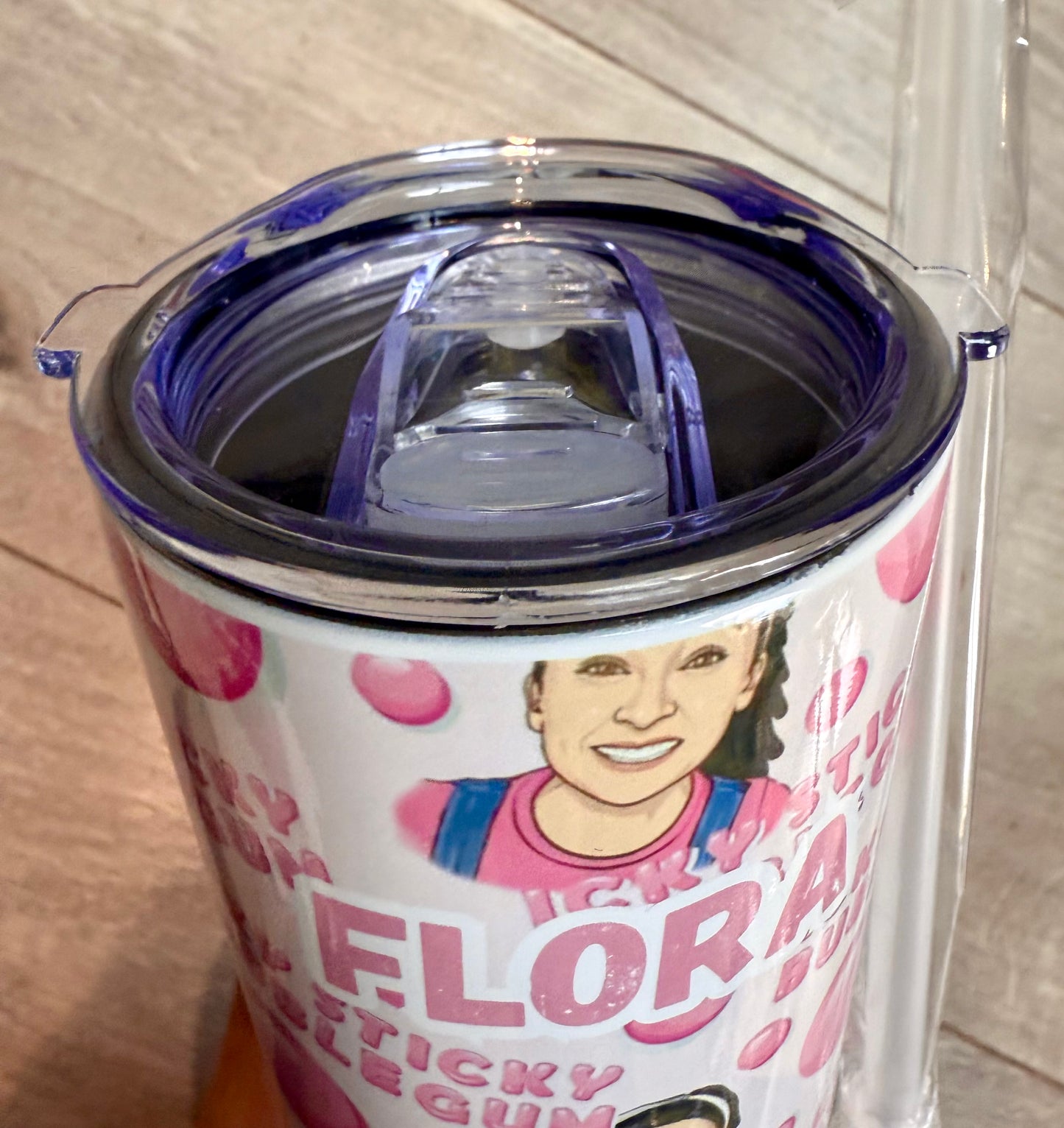 Sippy cup/ Mini tumbler with two lids, cute character