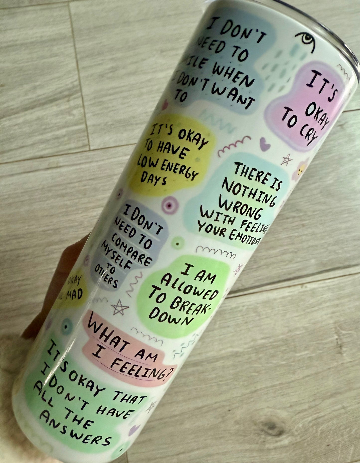 My mental breakdown cup self care 20oz tumbler with lid and straw, straight