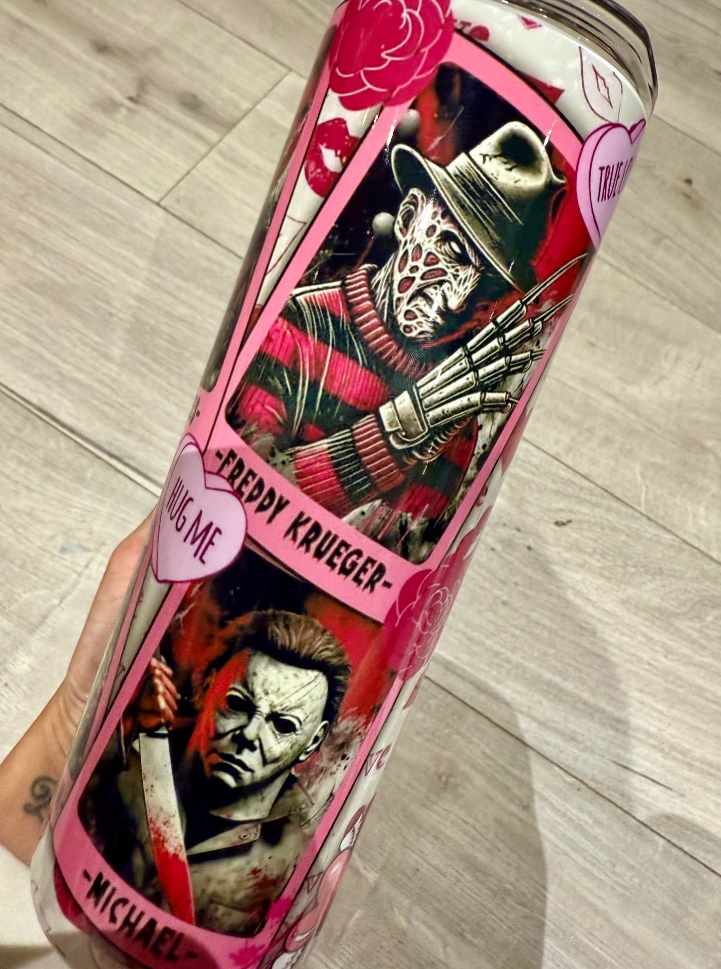 Horror 20oz tumbler straight Pink