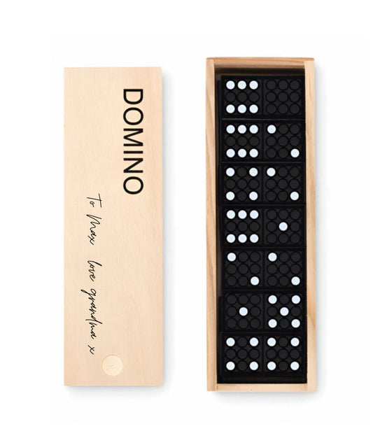 Domino set, laser engraved with your personalised message, christmas