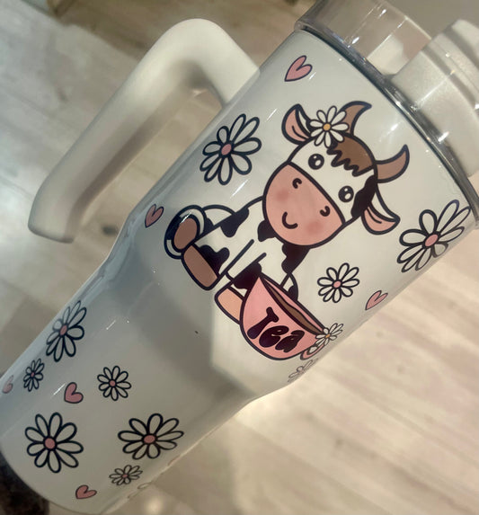 Moody with out tea/coffee/hot chocolate 20oz cow tumbler with handle