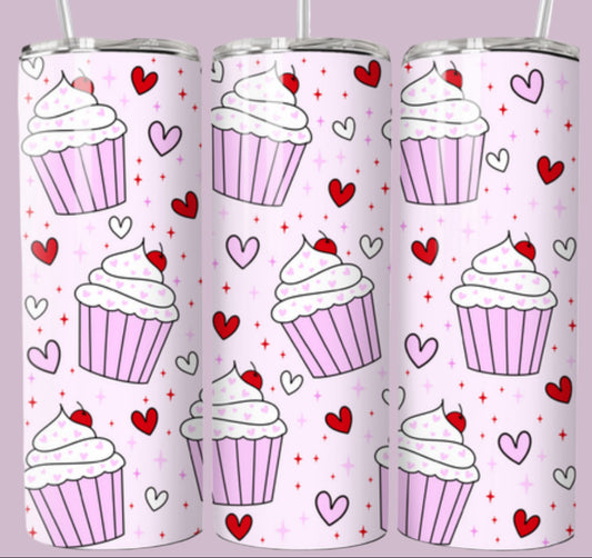 Cupcake, 20oz tumbler with lid & straw straight