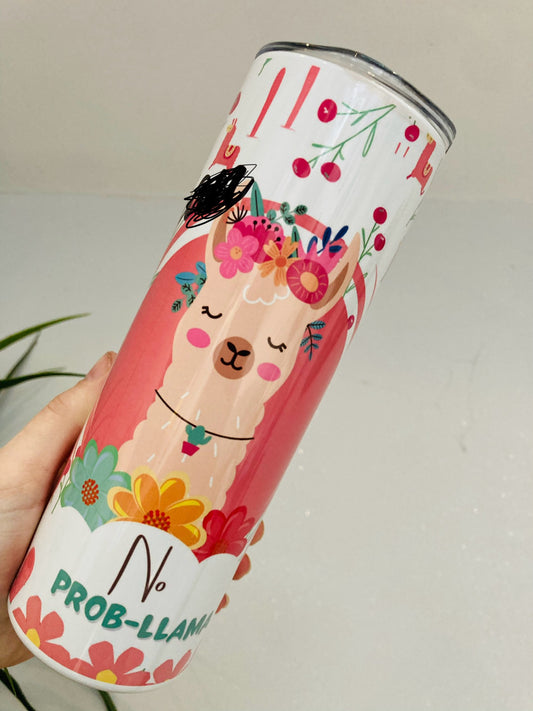 Llama 20oz tumbler -Animal, straight