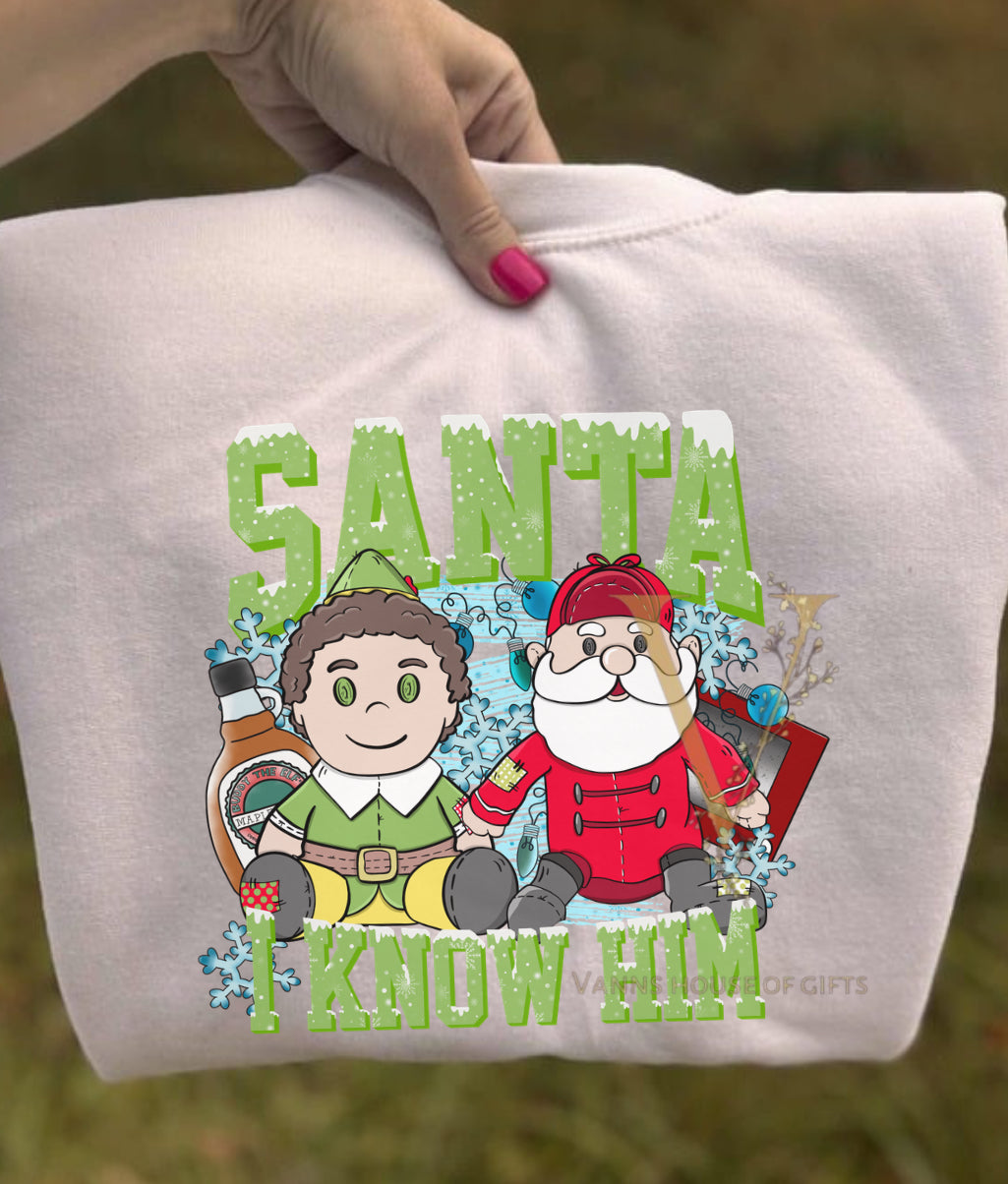 Christmas Jumper SANTA I KNOW HIM children’s White children’s