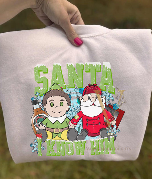 Christmas Jumper SANTA I KNOW HIM children’s White children’s